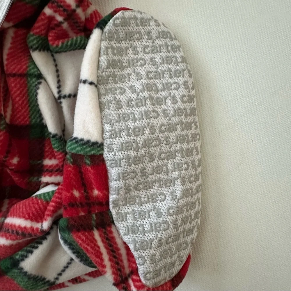 Carter's Red and White Plaid Footed One Piece Pajama Size 3T